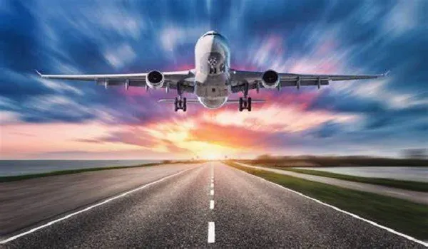 Aircraft taking off, representing Kempegowda International Airport connectivity from Devanahalli